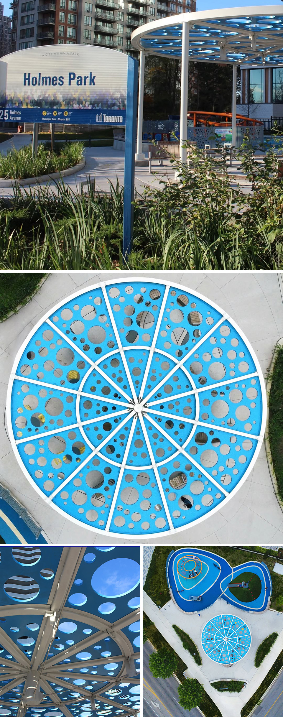Holmes Park, North York - shade structure, public park
