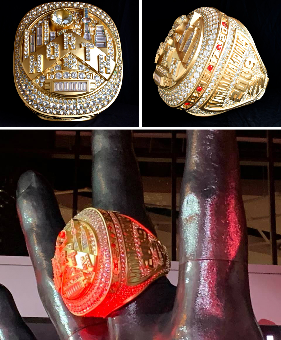 18-foot installation marking Toronto Raptors' 25th anniversary