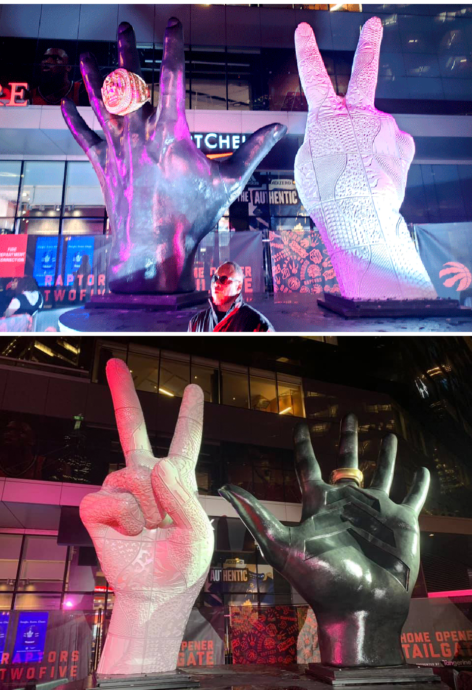 18-foot installation marking Toronto Raptors' 25th anniversary